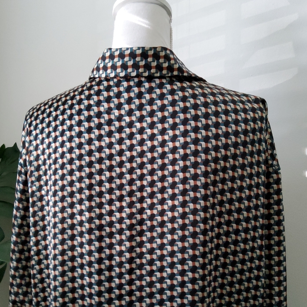 Carolina Belle Geometric Pattern Long Sleeve Shirtdress - Picture 7 of 11